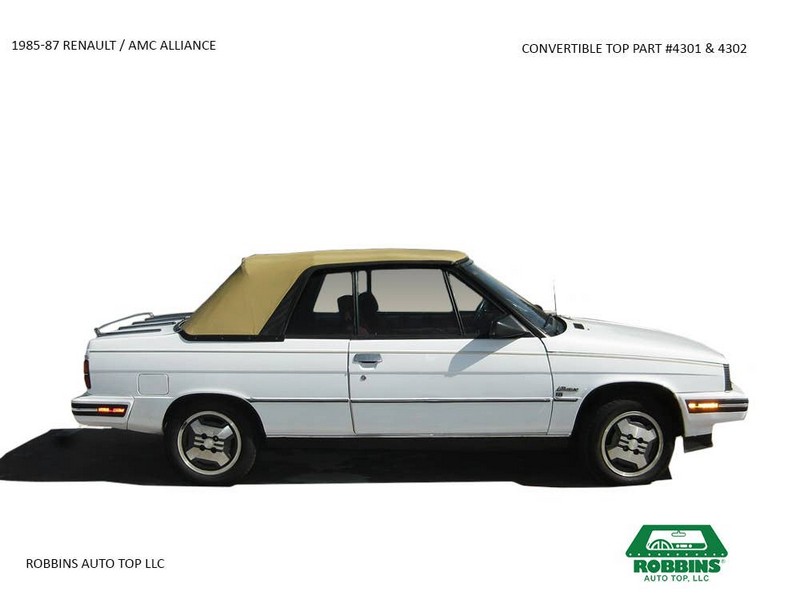 Top Front Section Only Amc Alliance 85 - Replacement Convertible Tops & Pads
