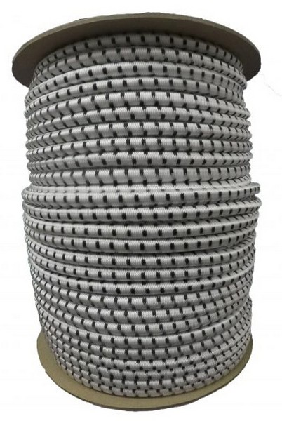 Shock Cord 3/8IN White W/Black 100 FT/RL - Hardware & Accessories