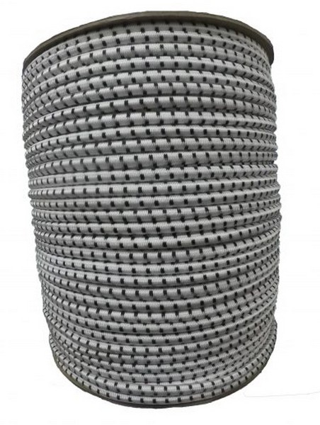 Shock Cord 5/16IN White W/Black 100 FT/R - Hardware & Accessories