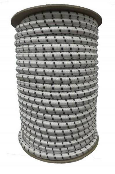 Shock Cord 1/2IN White W/Black 100 FT/RL - Hardware & Accessories