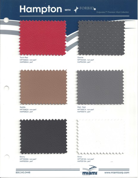 Hampton Sample Card With Forbid - Upholstery Vinyls