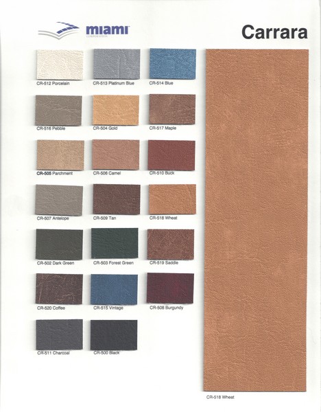 Carrara Sample Card - Upholstery Vinyls
