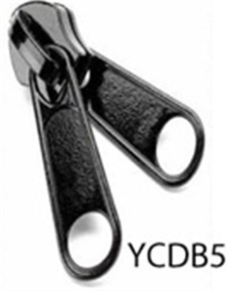 YKKr Zipper Coil #5 Double Slides Black - Zippers