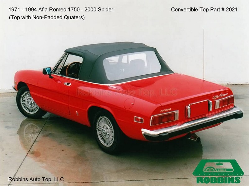 Top Complete Plastic Wndw Alfa Spider 17 - Replacement Convertible Tops & Pads