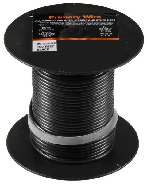 Primary Wire 20 Gauge Black - All