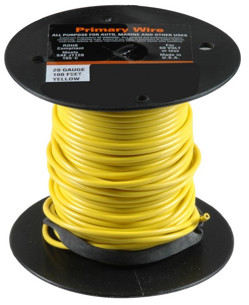 Primary Wire 20 Gauge Yellow - All