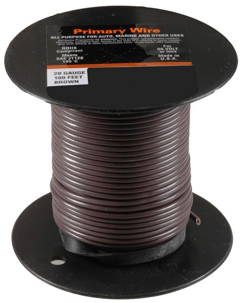 Primary Wire 20 Gauge Brown - All