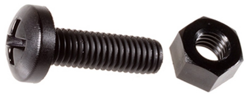 Black Nylon License Plate Screws & Nuts - All