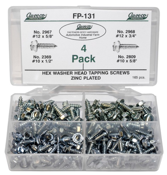 Hex Washer Head Tapping Screws (165 PCS) - All