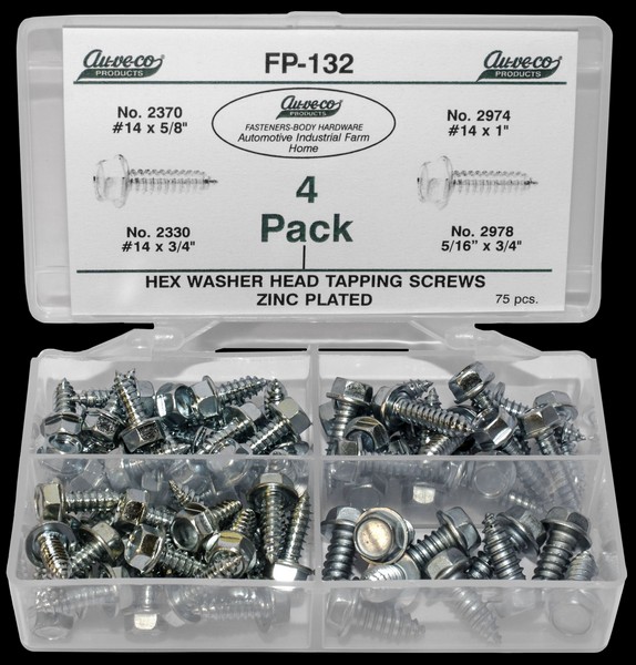 Hex Washer Head Tapping Screws (75 PCS) - All