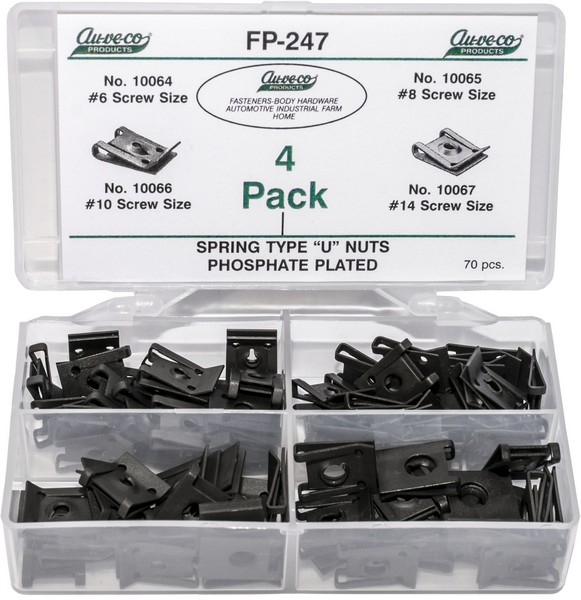 4 Pak Spring Type U-Nuts Phos - All