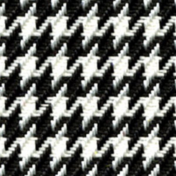 Hounds Tooth Auto Fabric - White/Black - Aftermarket Cloth