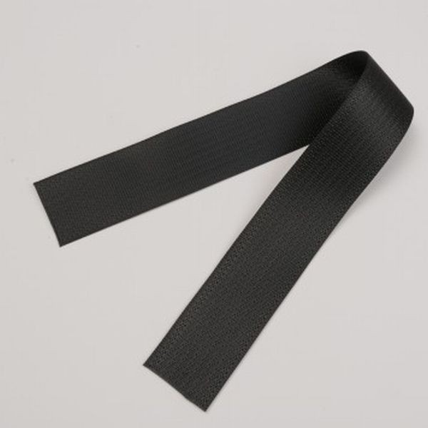 Poly Webbing Seat Belt Black 2in - Tack Strips, Hook and Loop, Webbing