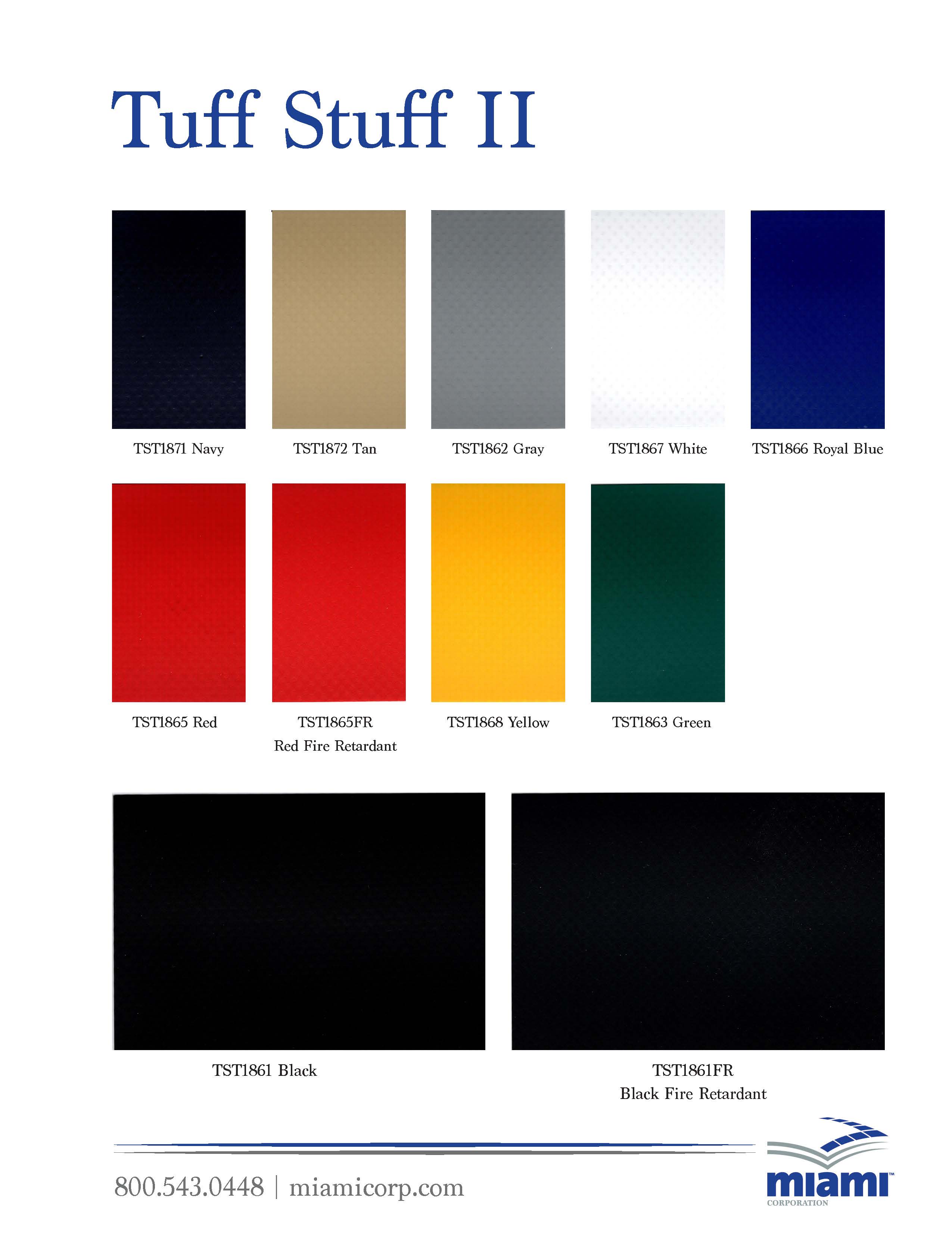 Tuff Stuff II Miami Sample Card - Awning Samples