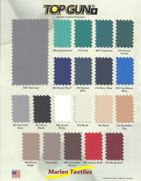 Top Gun 9 Sample Card - Marlen Fabrics
