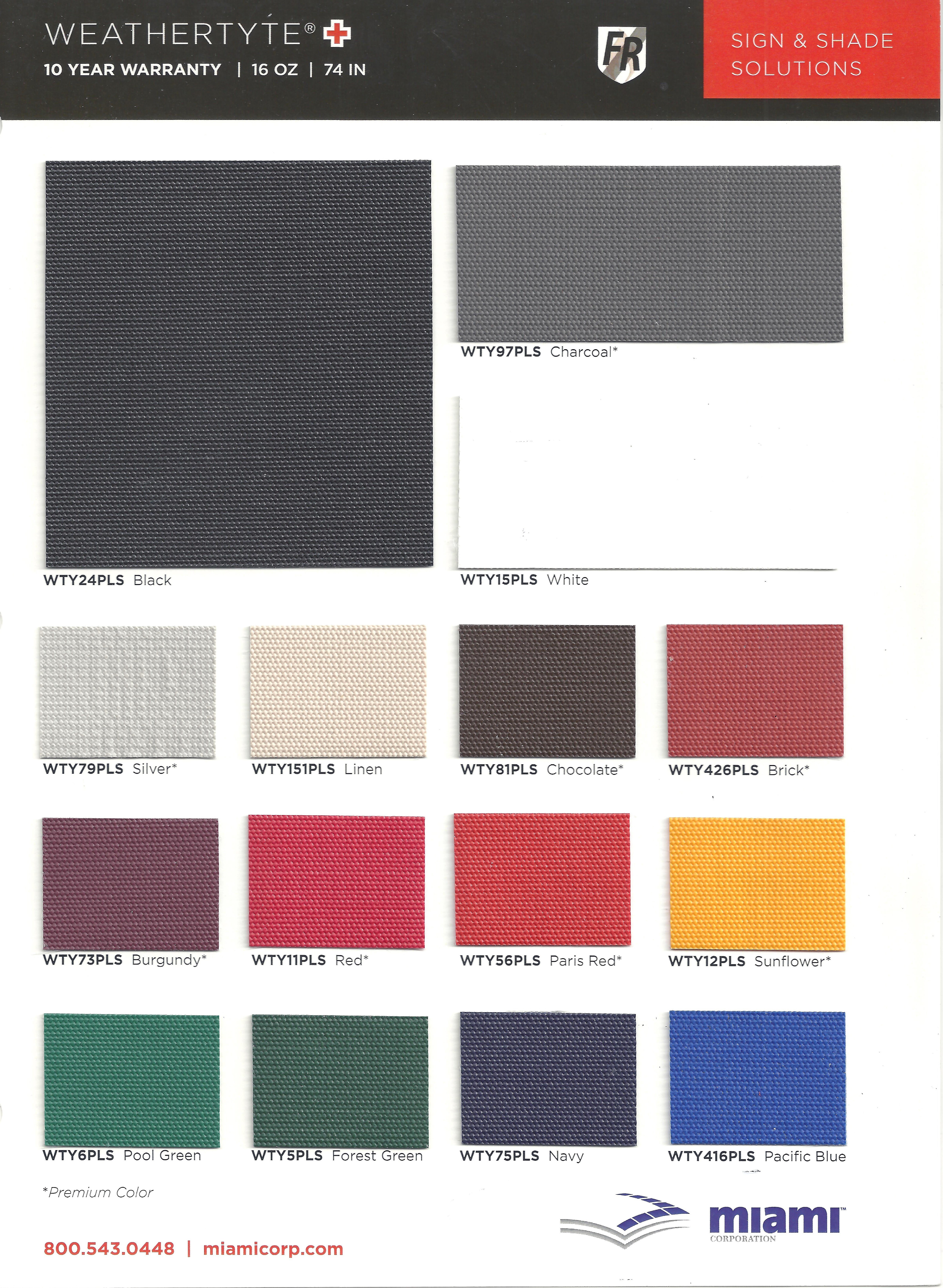 Weathertyte+ Card Miami Exclusive - Awning Samples